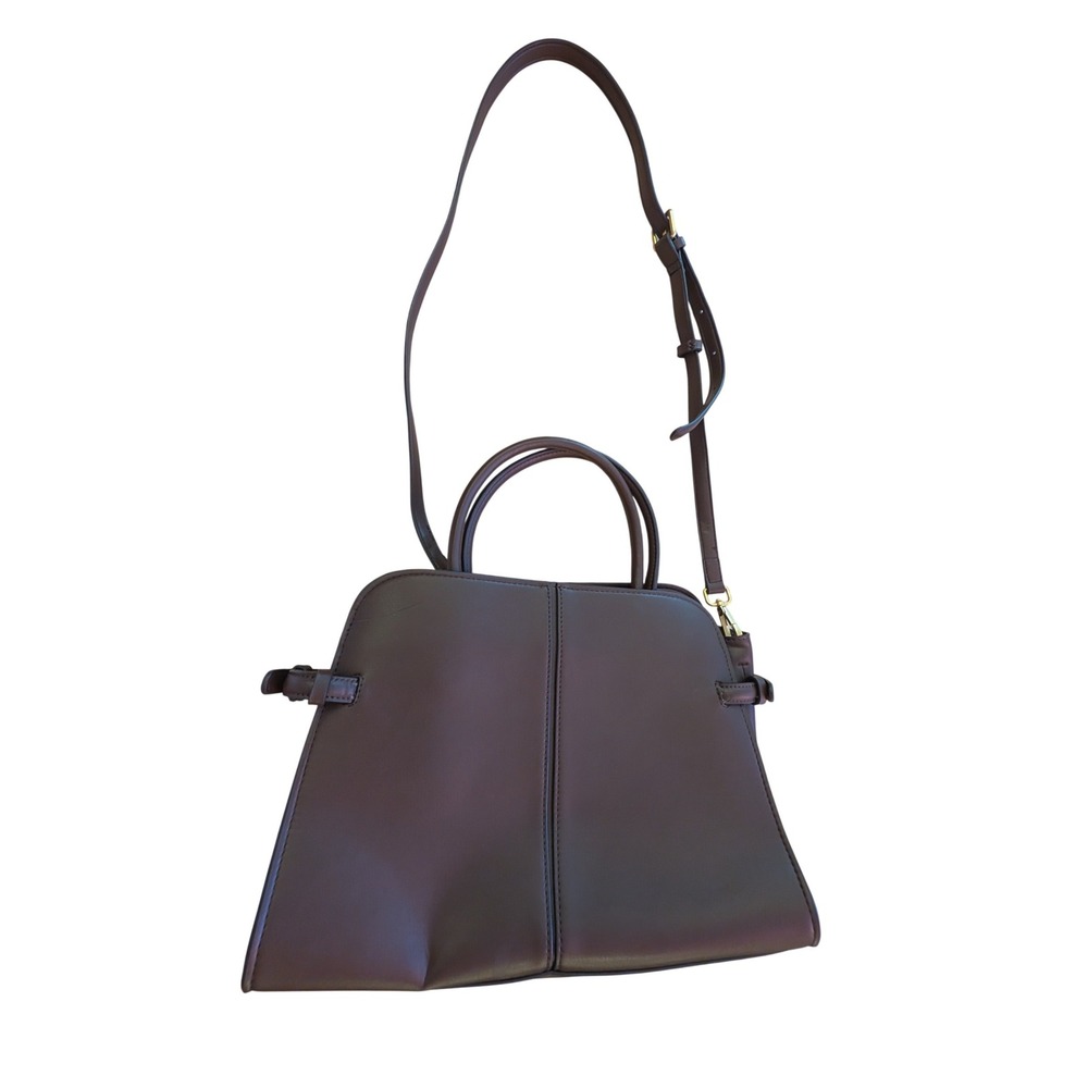 ZARA Maxi City Bag Crossbody Shoulder Bag Chocolate Brown Minimalist Office Chic
